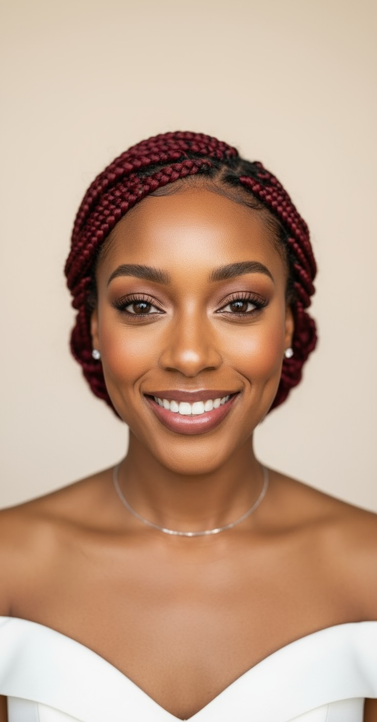 After Red Knotless Braids